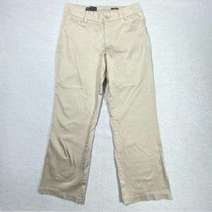 Lee Pants Modern Series Womens 14S Beige Curvy Fit Chino Mid Rise Casual Trouser